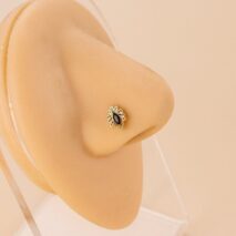 Chic Black CZ Inlaid Stainless Steel Antique Heart Star Nose Piercing Nose Stud - ArtGalleryZen