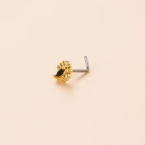 Chic Black CZ Inlaid Stainless Steel Antique Heart Star Nose Piercing Nose Stud - ArtGalleryZen
