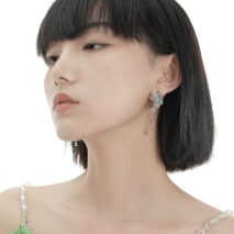 Chic Blue Iceberg Natural Stone Inlaid Asymmetric Earrings - ArtGalleryZen
