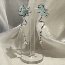 Chic Blue Iceberg Natural Stone Inlaid Asymmetric Earrings - ArtGalleryZen
