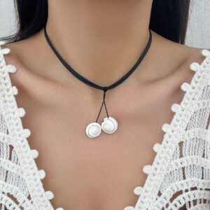 Chic Boho Shell Pendant Wax Cord String Necklace - ArtGalleryZen