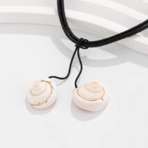 Chic Boho Shell Pendant Wax Cord String Necklace - ArtGalleryZen