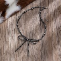 Chic Bowknot Beaded Chain Necklace - ArtGalleryZen