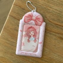Chic Bowknot Puppy Cake Kpop Keychain Photocard Holder - ArtGalleryZen