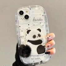 Chic Bunny Panda Plush Tail Silicone iPhone Case - ArtGalleryZen