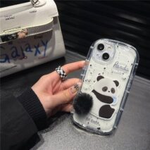 Chic Bunny Panda Plush Tail Silicone iPhone Case - ArtGalleryZen