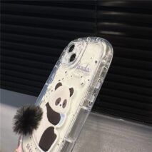 Chic Bunny Panda Plush Tail Silicone iPhone Case - ArtGalleryZen