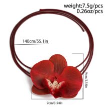 Chic Butterfly Orchid Flower Wax Cord String Necklace - ArtGalleryZen