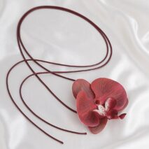 Chic Butterfly Orchid Flower Wax Cord String Necklace - ArtGalleryZen