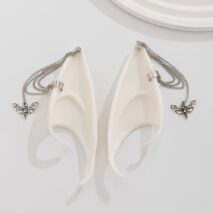 Chic Butterfly Tassel Silicone Elf Ear Cuff Wrap Earrings - ArtGalleryZen
