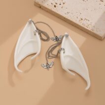 Chic Butterfly Tassel Silicone Elf Ear Cuff Wrap Earrings - ArtGalleryZen