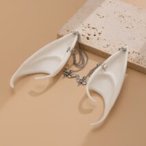 Chic Butterfly Tassel Silicone Elf Ear Cuff Wrap Earrings - ArtGalleryZen