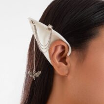 Chic Butterfly Tassel Silicone Elf Ear Cuff Wrap Earrings - ArtGalleryZen