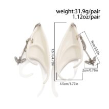 Chic Butterfly Tassel Silicone Elf Ear Cuff Wrap Earrings - ArtGalleryZen