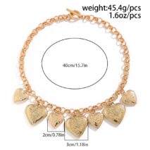 Chic Chunky Flower Relief Heart Tassel Necklace Bracelet - ArtGalleryZen