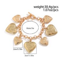 Chic Chunky Flower Relief Heart Tassel Necklace Bracelet - ArtGalleryZen