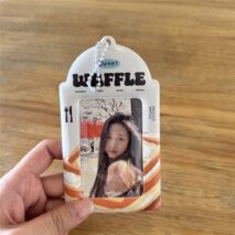 Chic Coffee Waffle Strawberry Kpop Keychain Photocard Holder - ArtGalleryZen