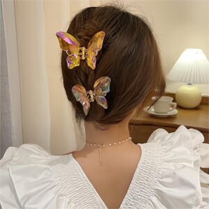 Chic Colorful Butterfly Chignon Claw Clip Hair Clip - ArtGalleryZen
