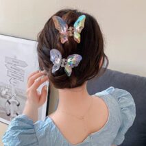 Chic Colorful Butterfly Chignon Claw Clip Hair Clip - ArtGalleryZen