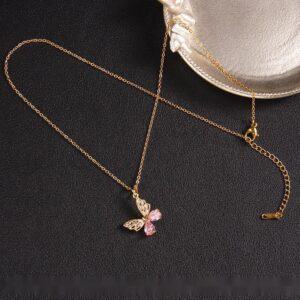 Chic Colorful Butterfly Pendant Necklace - ArtGalleryZen