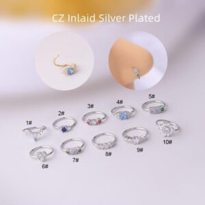 Chic Colorful CZ Inlaid Nose Piercing Nose Hoop - ArtGalleryZen