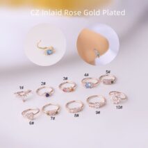 Chic Colorful CZ Inlaid Nose Piercing Nose Hoop - ArtGalleryZen