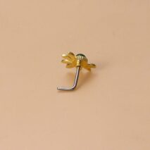 Chic Colorful CZ Inlaid Stainless Steel Floral Moon Star Nose Piercing Nose Stud - ArtGalleryZen