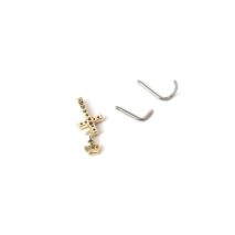 Chic Colorful CZ Inlaid Titanium Nose Piercing Nose Stud - ArtGalleryZen