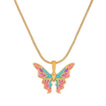 Chic Colorful Enamel Butterfly Necklace - ArtGalleryZen