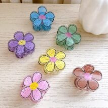 Chic Colorful Hand-drawn Painting Flower Hair Claw Clip - ArtGalleryZen