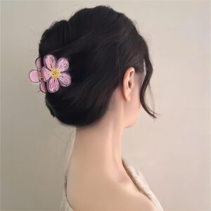 Chic Colorful Hand-drawn Painting Flower Hair Claw Clip - ArtGalleryZen