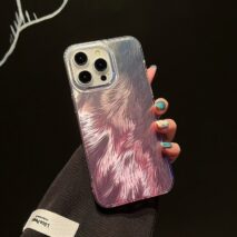 Chic Colorful Laser Feather Pattern iPhone Case - ArtGalleryZen