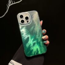 Chic Colorful Laser Feather Pattern iPhone Case - ArtGalleryZen
