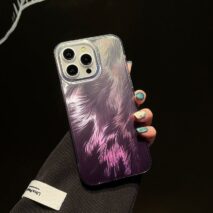 Chic Colorful Laser Feather Pattern iPhone Case - ArtGalleryZen