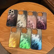 Chic Colorful Laser Feather Pattern iPhone Case - ArtGalleryZen