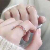 Chic Colorful Natural Tourmaline Ring - ArtGalleryZen