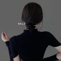 Chic Colorful Rose Chignon Hair Fork Hair Pin - ArtGalleryZen