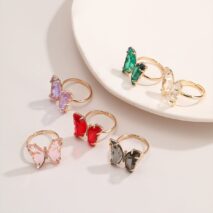 Chic Colorful Zirconia Butterfly Ring - ArtGalleryZen