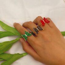 Chic Colorful Zirconia Butterfly Ring - ArtGalleryZen