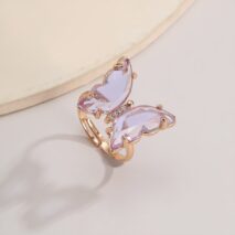 Chic Colorful Zirconia Butterfly Ring - ArtGalleryZen