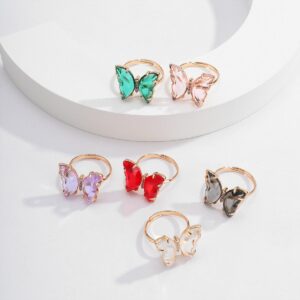 Chic Colorful Zirconia Butterfly Ring - ArtGalleryZen