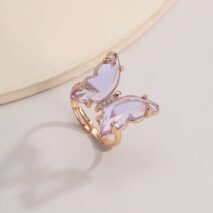Chic Colorful Zirconia Butterfly Ring - ArtGalleryZen