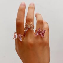 Chic Colorful Zirconia Butterfly Ring - ArtGalleryZen