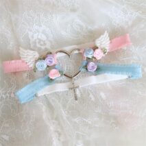 Chic Cross Angel Wings Heart Rosebud Elastic Thigh Leg Garter Belts - ArtGalleryZen