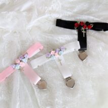 Chic Cross Angel Wings Heart Rosebud Elastic Thigh Leg Garter Belts - ArtGalleryZen