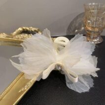 Chic Crystal Bowknot Lace Chignon Claw Clip Hair Clip - ArtGalleryZen