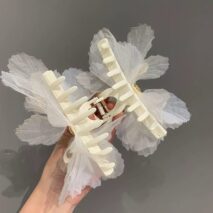 Chic Crystal Bowknot Lace Chignon Claw Clip Hair Clip - ArtGalleryZen