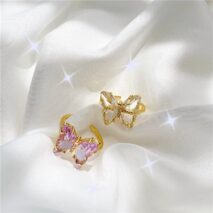 Chic Crystal Butterfly Ring - ArtGalleryZen