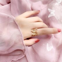 Chic Crystal Butterfly Ring - ArtGalleryZen