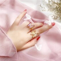 Chic Crystal Butterfly Ring - ArtGalleryZen